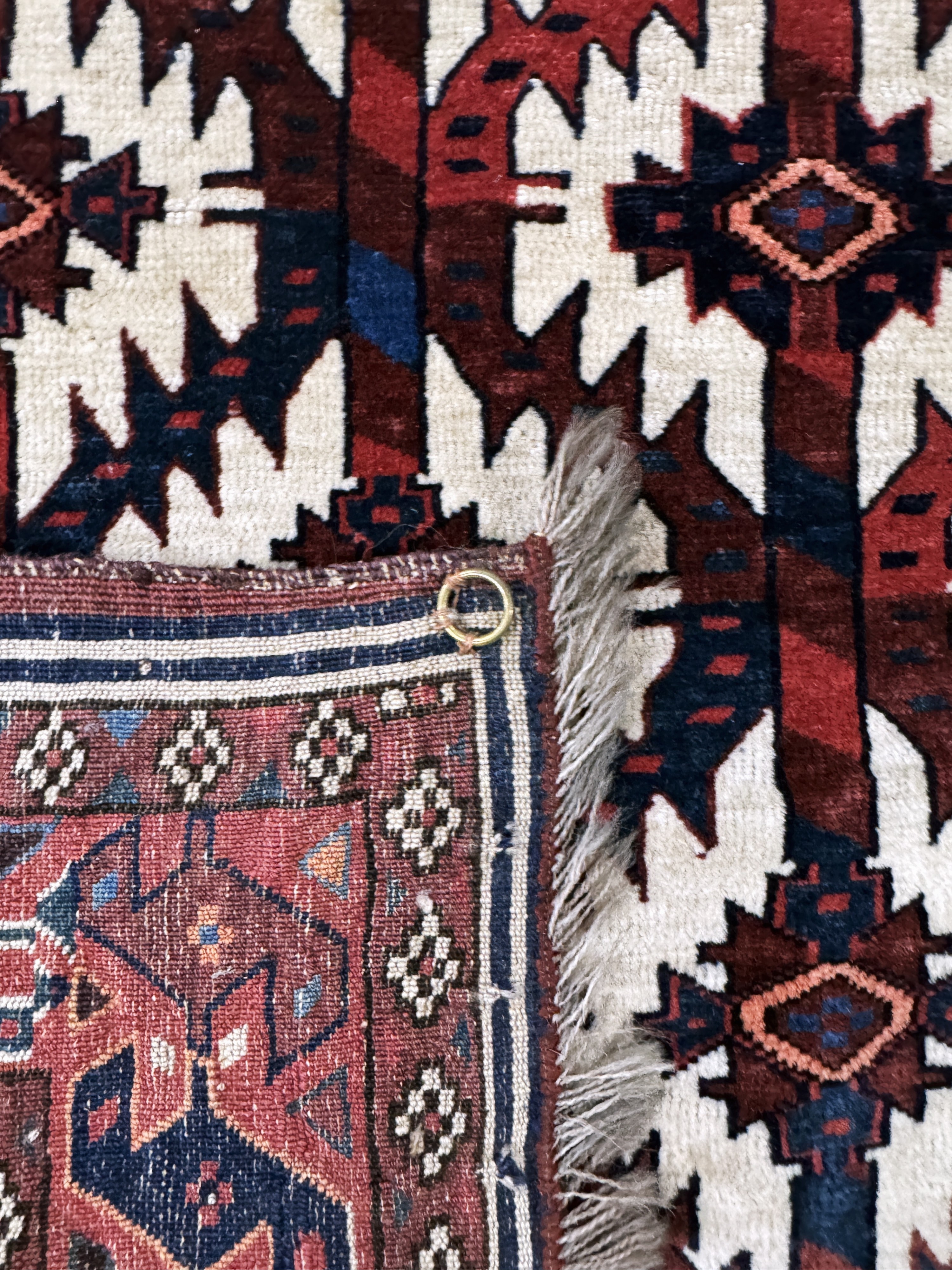 Detail d: Asmalyk antik, Turkmenistan, 19.Jhd, Wolle auf Wolle, ca. 135 x 85 cm, EHZ: 3