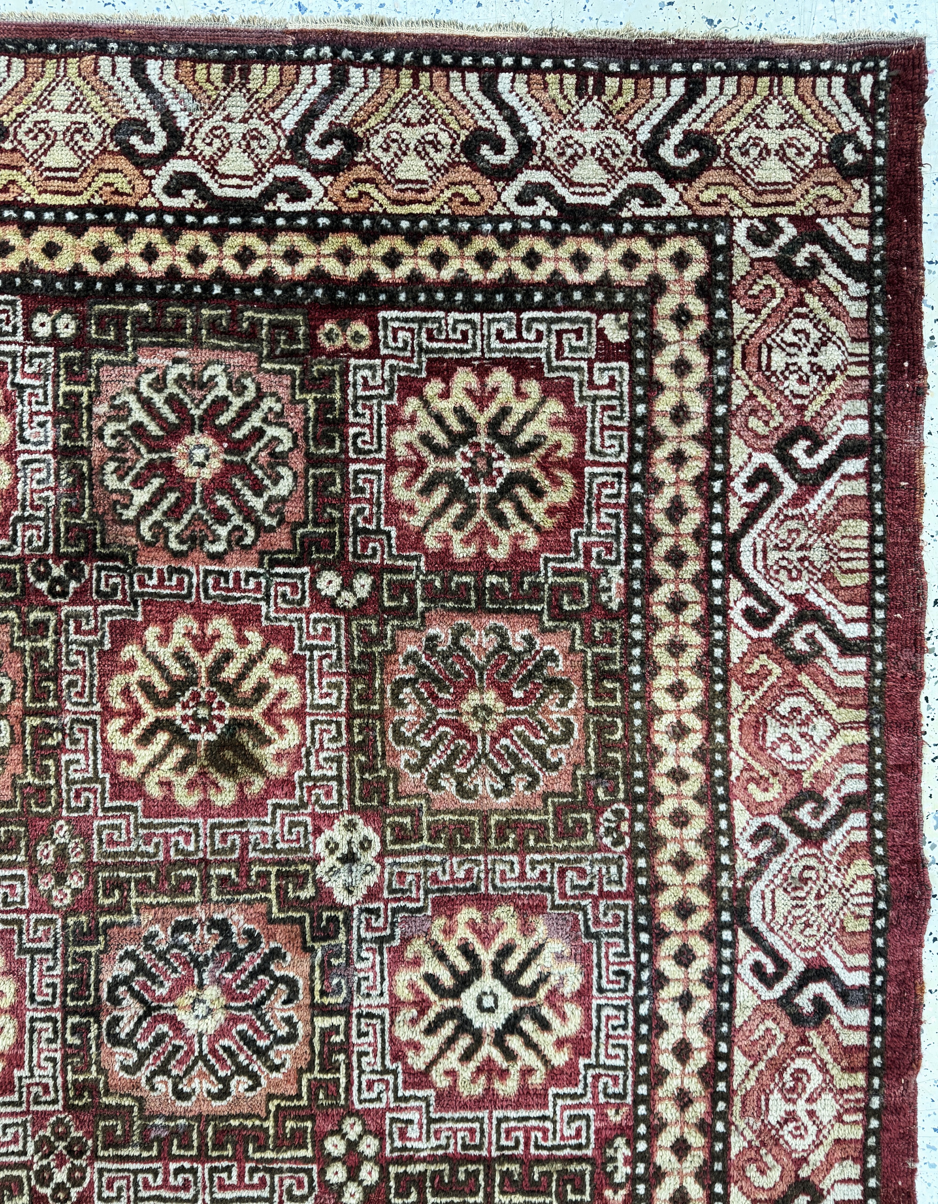 Detail f: Asmalyk antik, Turkmenistan, 19.Jhd, Wolle auf Wolle, ca. 135 x 85 cm, EHZ: 3
