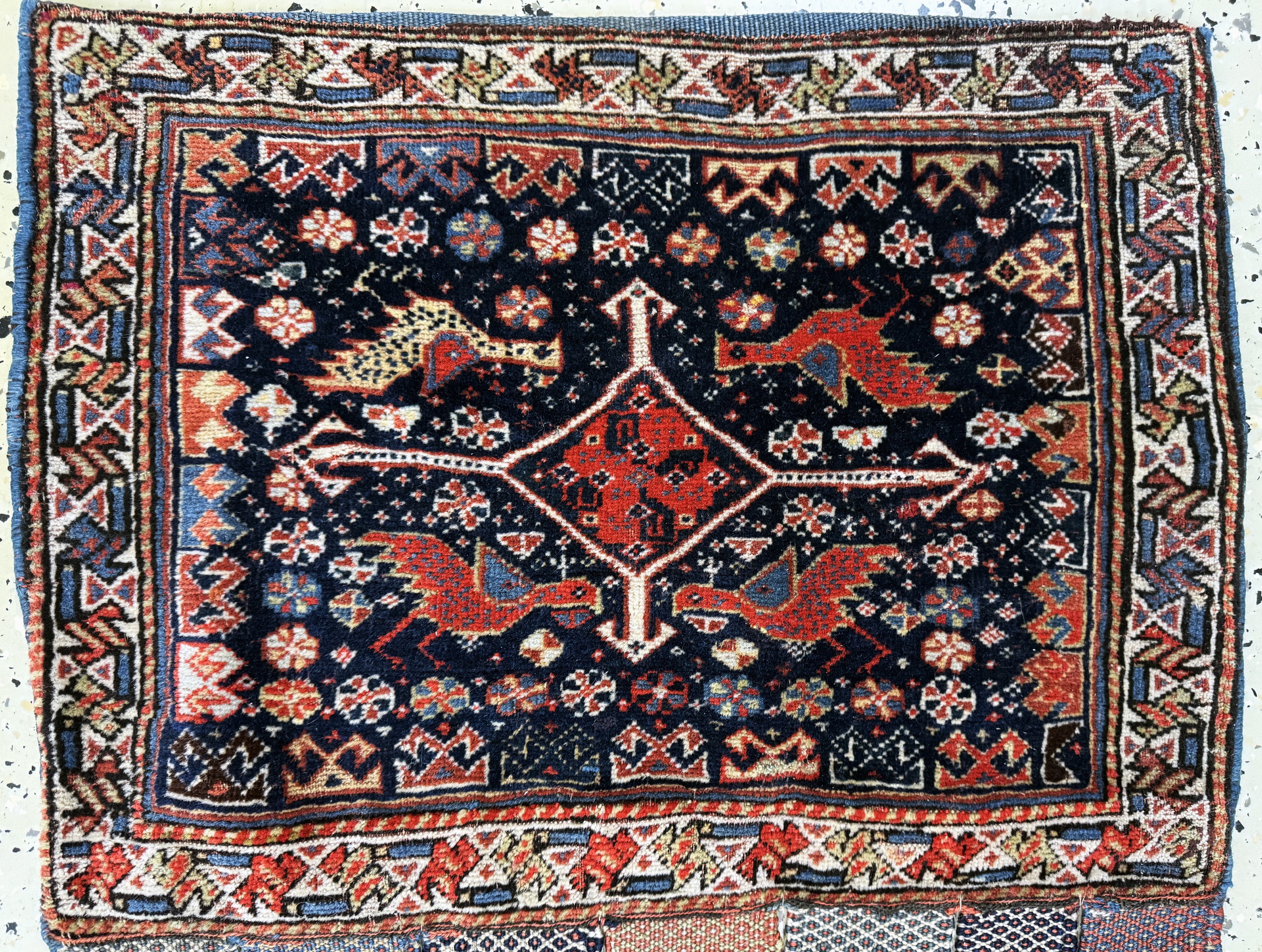 Detail a: Afschar Tasche antik, Persien, 19.Jhd, Wolle auf Wolle, ca. 62 x 50 cm, EHZ: 2