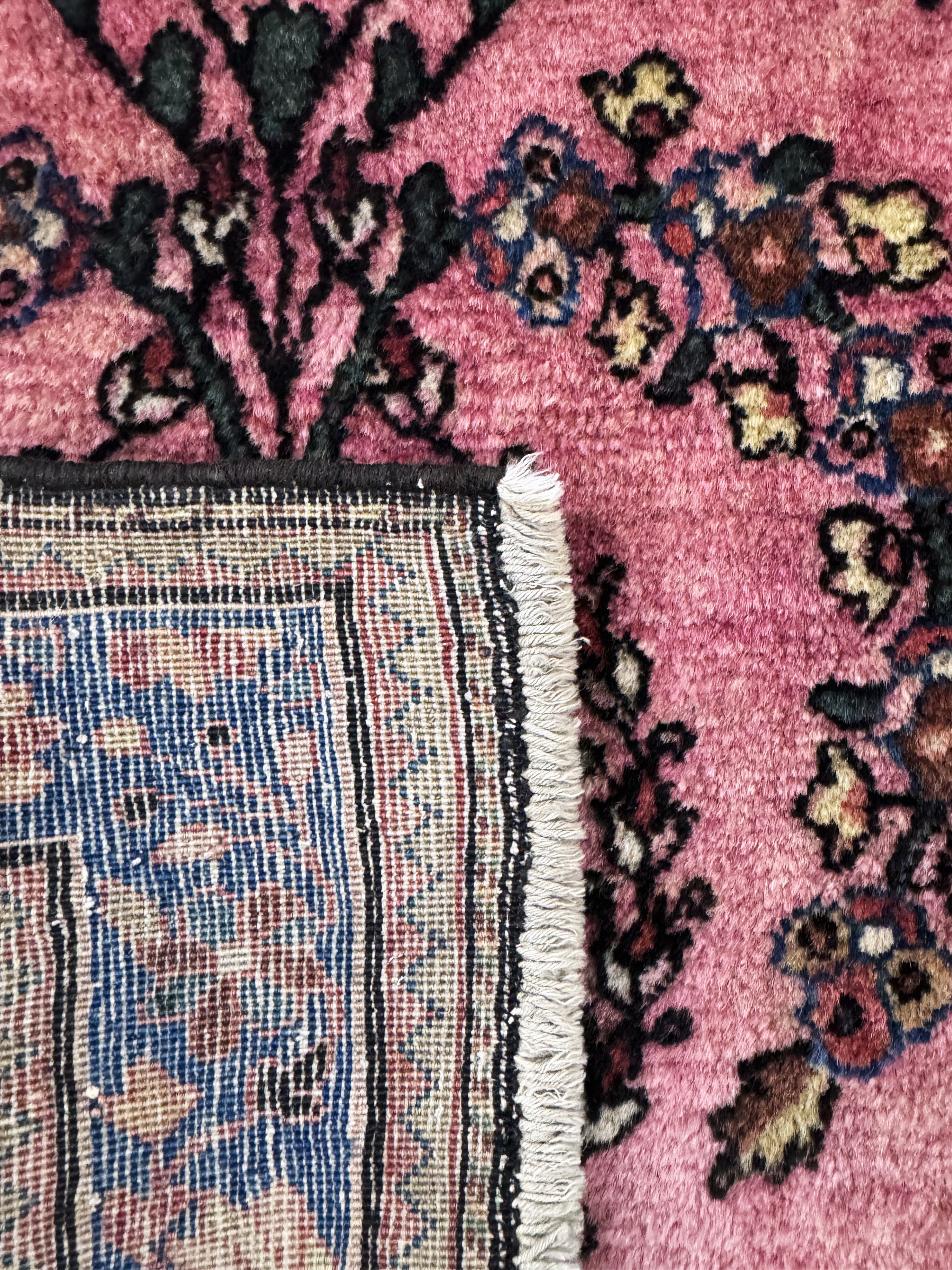 Detail d: Manchester Keschan antik, Persien, um 1900,Manchester-Korkwolle, ca. 140 x 67 cm, EHZ: 2(Fleck)