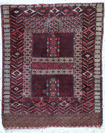 Tekke Engsi antik,  Turkmenistan, um 1900, Wolle auf Wolle, ca. 150 x 120 cm, EHZ: 2-3(restauriert)