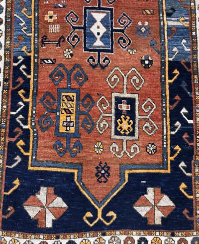 27062607e - Fachalo Kazak antik, Kaukasus, 19.Jhd, Wolle auf Wolle, ca. 225 x 115 cm, EHZ: 2-3 ...