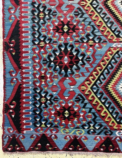 27062610b - Anatol Kelim, Türkei, Anfang 20.Jhd, Wolle auf Wolle, ca. 350 x 190 cm, EHZ: 2 ...