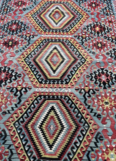 27062610g - Anatol Kelim, Türkei, Anfang 20.Jhd, Wolle auf Wolle, ca. 350 x 190 cm, EHZ: 2 ...