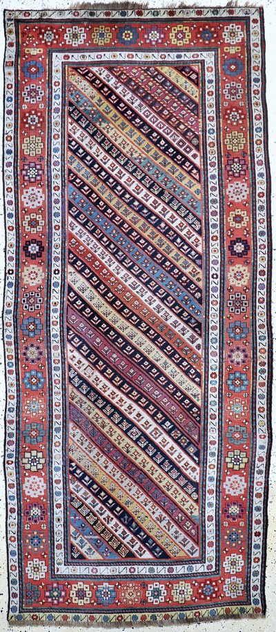 Image ´Gendje´Kazak antik, Kaukasus, 19.Jhd, Wolle auf Wolle, ca. 265 x 118 cm, EHZ: 3( ...
