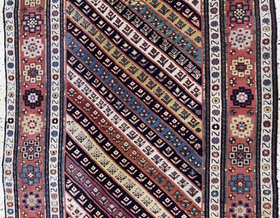 27062613b - ´Gendje´Kazak antik, Kaukasus, 19.Jhd, Wolle auf Wolle, ca. 265 x 118 cm, EHZ: 3( ...