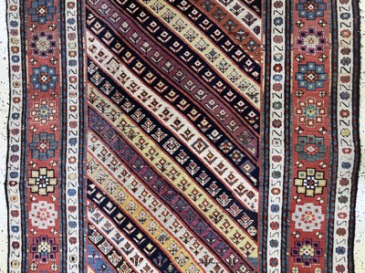 27062613c - ´Gendje´Kazak antik, Kaukasus, 19.Jhd, Wolle auf Wolle, ca. 265 x 118 cm, EHZ: 3( ...
