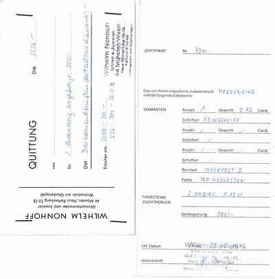 27062615a - 14 kt Gold Brillant-Rubin-Ring, GG/WG 585/000, mittig Brillant ca. 0.72 ct Weiß/p1, 2 ...