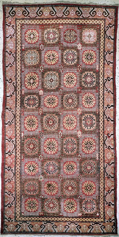 Image Khotan antik, Torkestan, 19.Jhd, Wolle auf Wolle, ca. 345 x 170 cm, EHZ: 3(restauriert) ...
