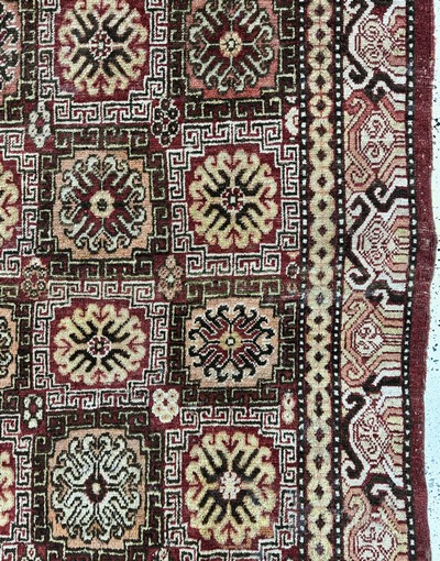 27062622d - Khotan antik, Torkestan, 19.Jhd, Wolle auf Wolle, ca. 345 x 170 cm, EHZ: 3(restauriert) ...