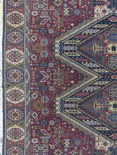 27062641c - Sumakh-Muster, Maschinengewebt, Mitte 20.Jhd, Baumwolle, ca. 285 x 145 cm, EHZ: 2 ...