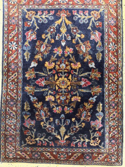 27062657a - 2 Lots Keschan antik, Persien, um 1900, Manchester-Korkwolle, ca. 120 x 60 cm & ca. 85 ...
