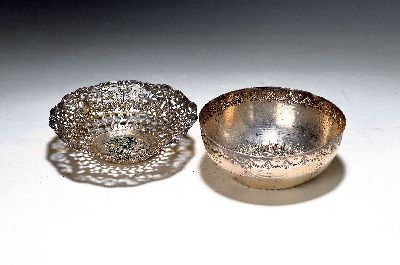 Image 2 Silberschalen, mitteleuropäisch, um 1900, 800er bzw. Silber geprüft, 1 Schale mit ...