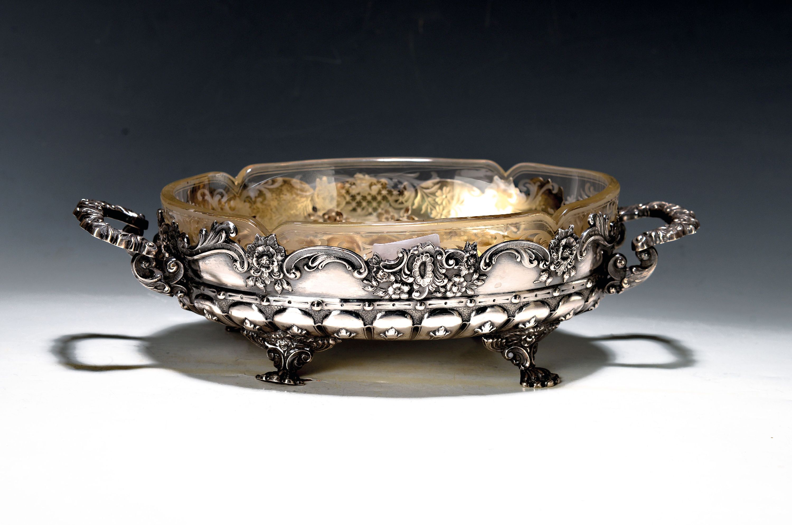 Image 27062702 - Jardiniere mit Glaseinsatz, Vincent Carl Dub (1852-1924), Österreich, 1867-72, 800er, ...