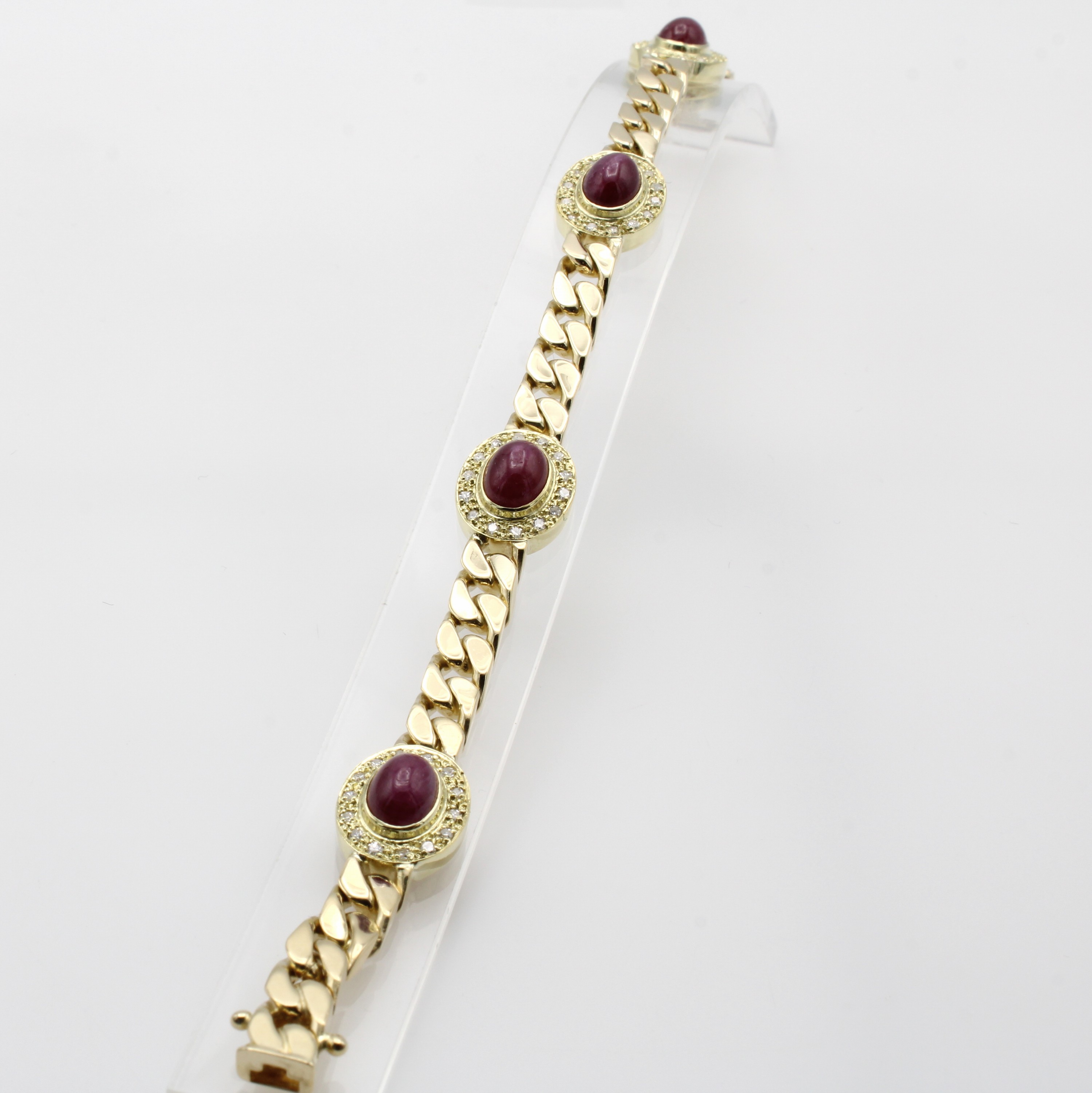 Image 27062801 - Panzerarmband mit Rubinen und Brillanten, GG 585/000, Rubincabochons zus. ca. 8 ct und ...