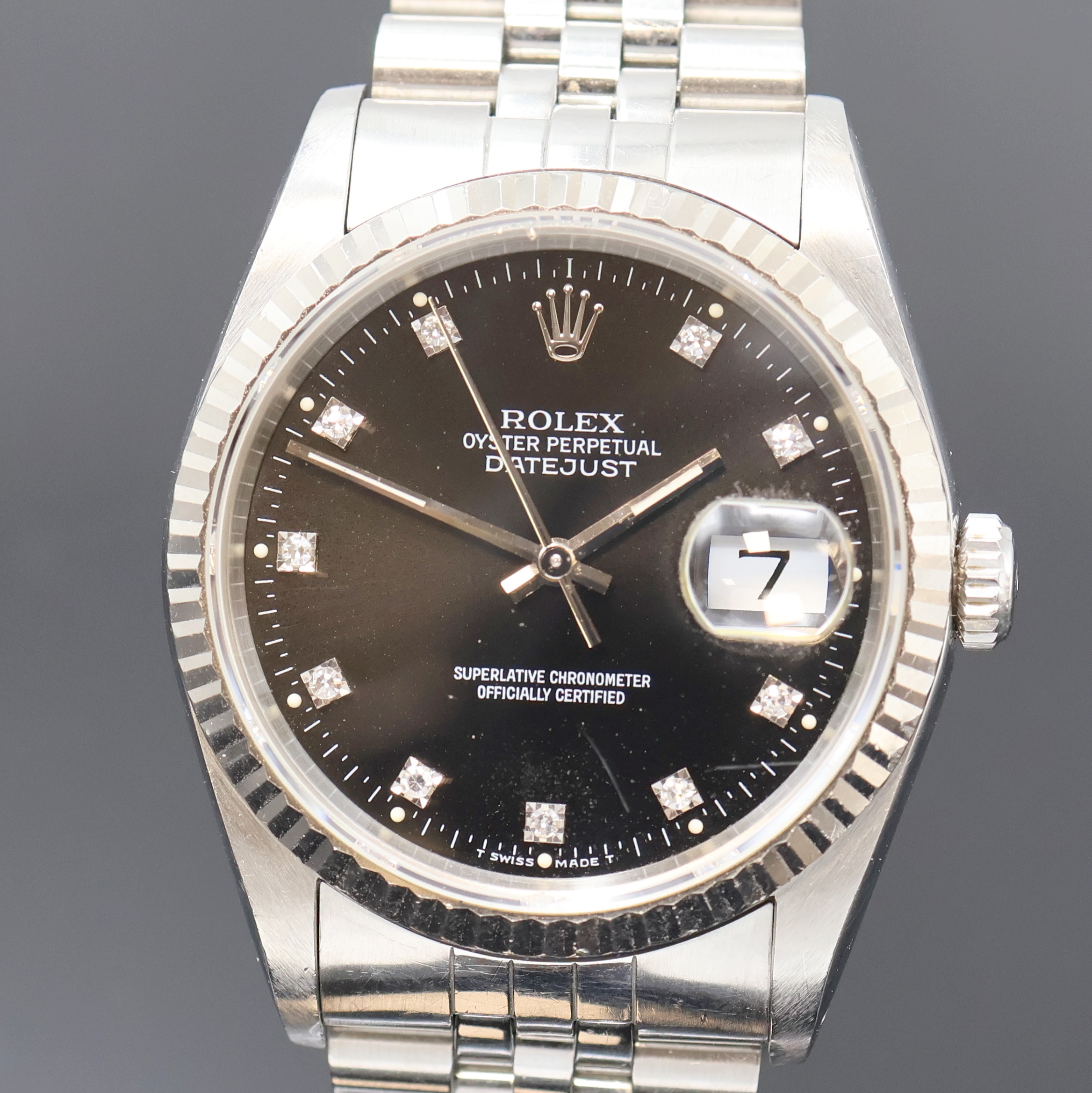 Detail a: ROLEX Oyster Perpetual Datejust Herrenarmbanduhr Referenz 16234, Schweiz um 1991, Automatik, Chronometer der Superlative in Edelstahl inkl. ...