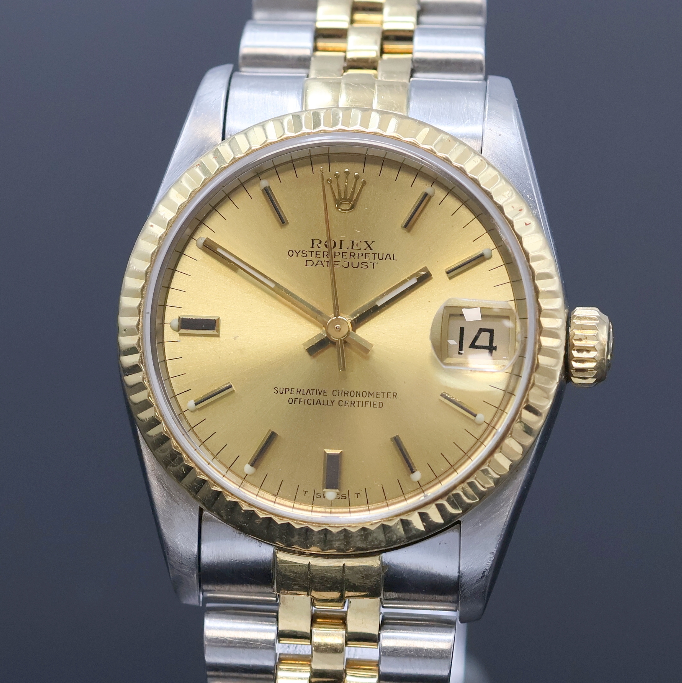 Detail b: ROLEX Oyster Perpetual Datejust Mediumarmbanduhr Referenz 68273, Schweiz um 1985, Automatik, Edelstahl/Gold komb. inkl. Jubileeband m. Faltschl., ...