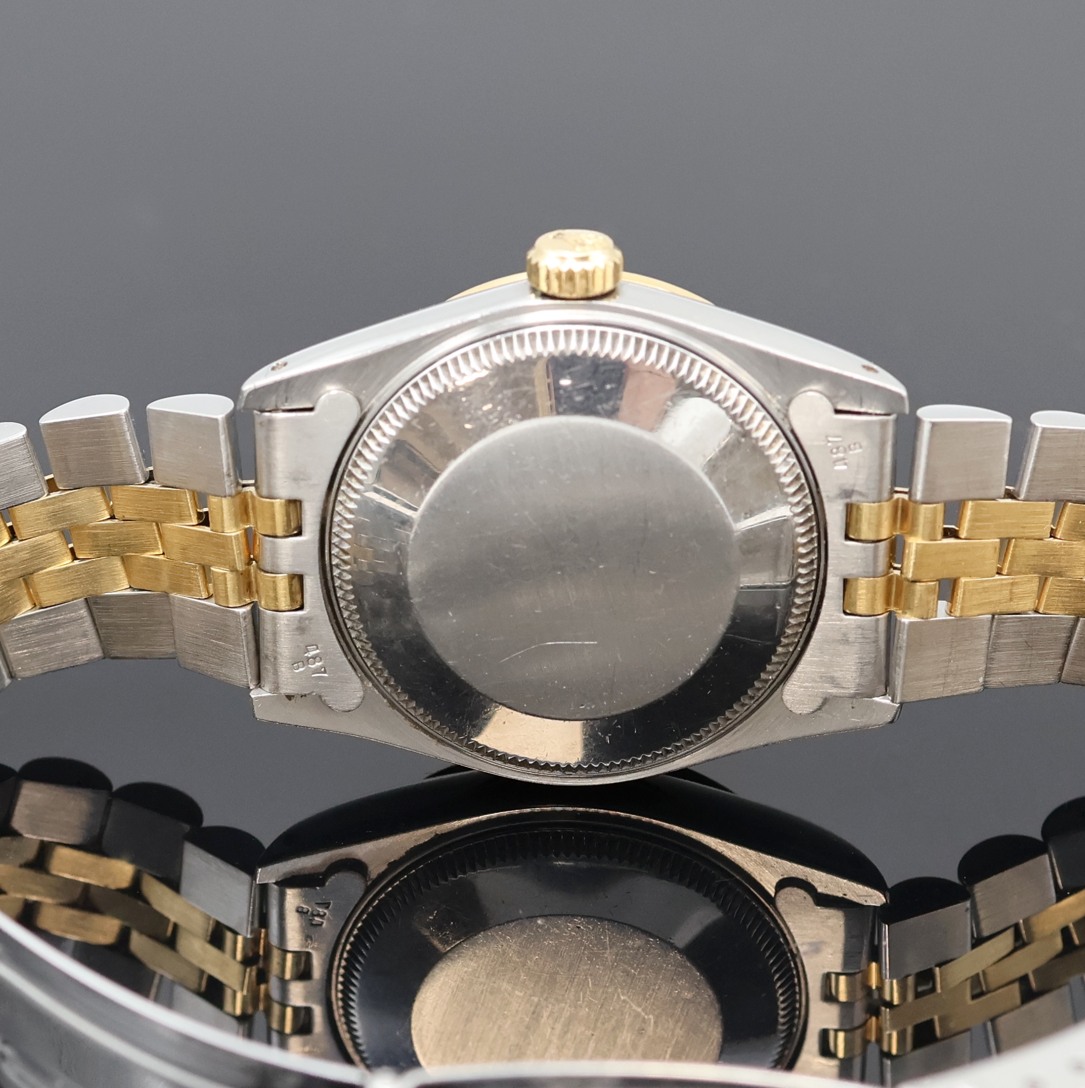 Detail f: ROLEX Oyster Perpetual Datejust Mediumarmbanduhr Referenz 68273, Schweiz um 1985, Automatik, Edelstahl/Gold komb. inkl. Jubileeband m. Faltschl., ...