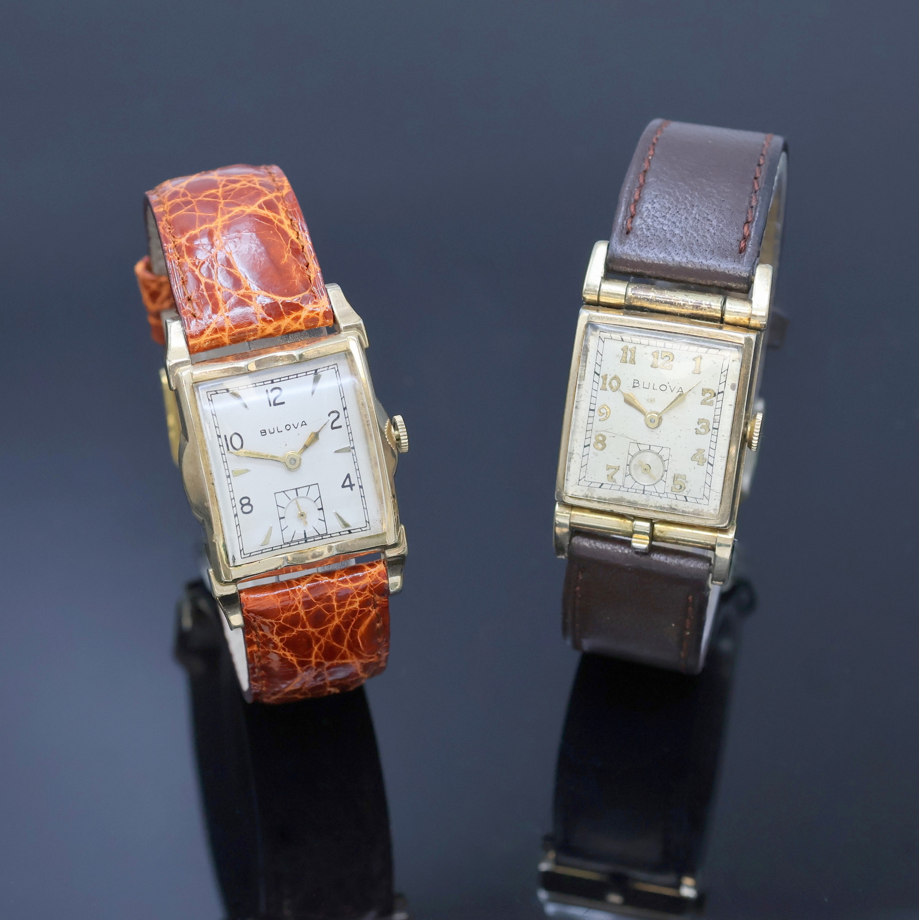 Image 27062817 - BULOVA 2 vergoldete Armbanduhren, USA um 1950, beide Handaufzug, silb. Zifferbl. ...