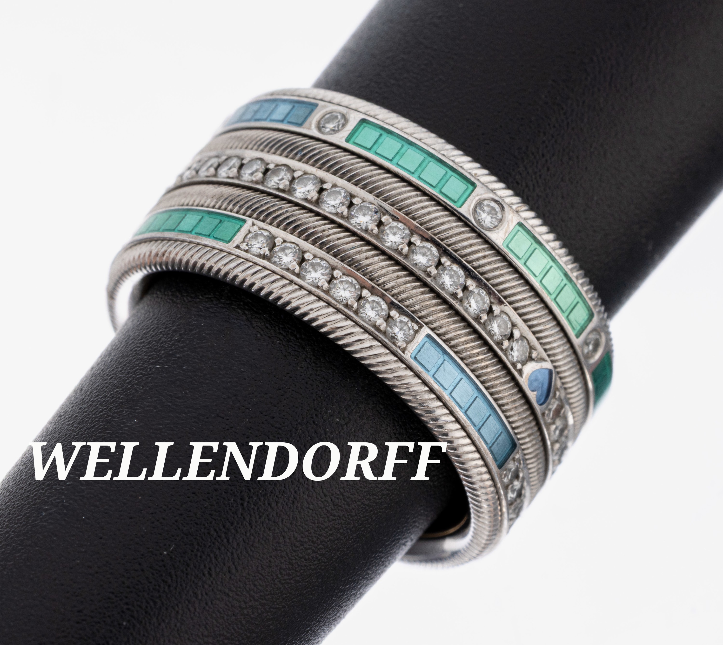 Image 27062838 - 18 kt Gold WELLENDORFF Brillant-Email-Ring, WG/GG 750/000, Modell ´Vorfreude´, ...