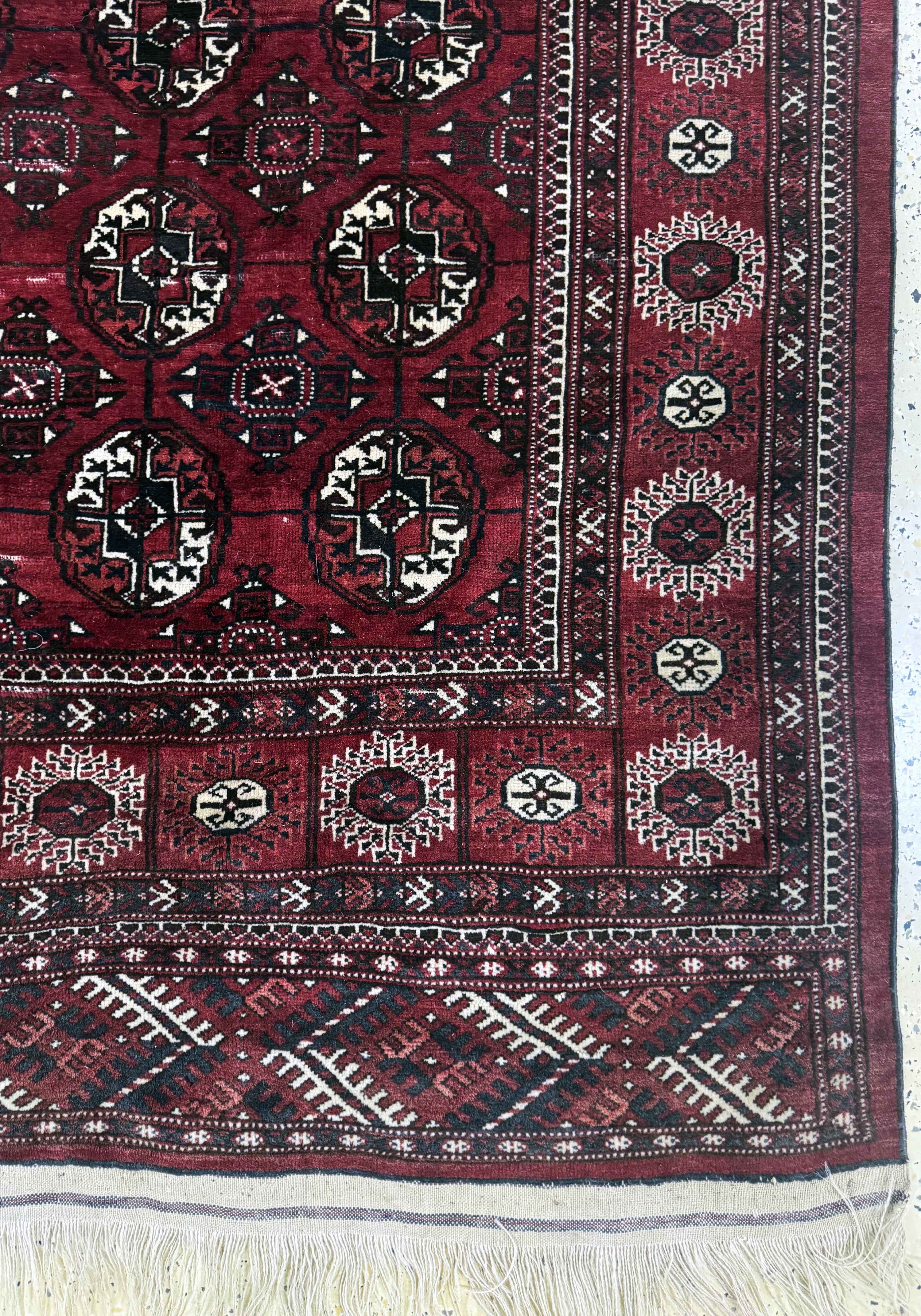 Detail a: Yomud alt, Turkmenistan, Anfang 20.Jhd, Wolle auf Wolle, ca. 350 x 185 cm, EHZ: 3