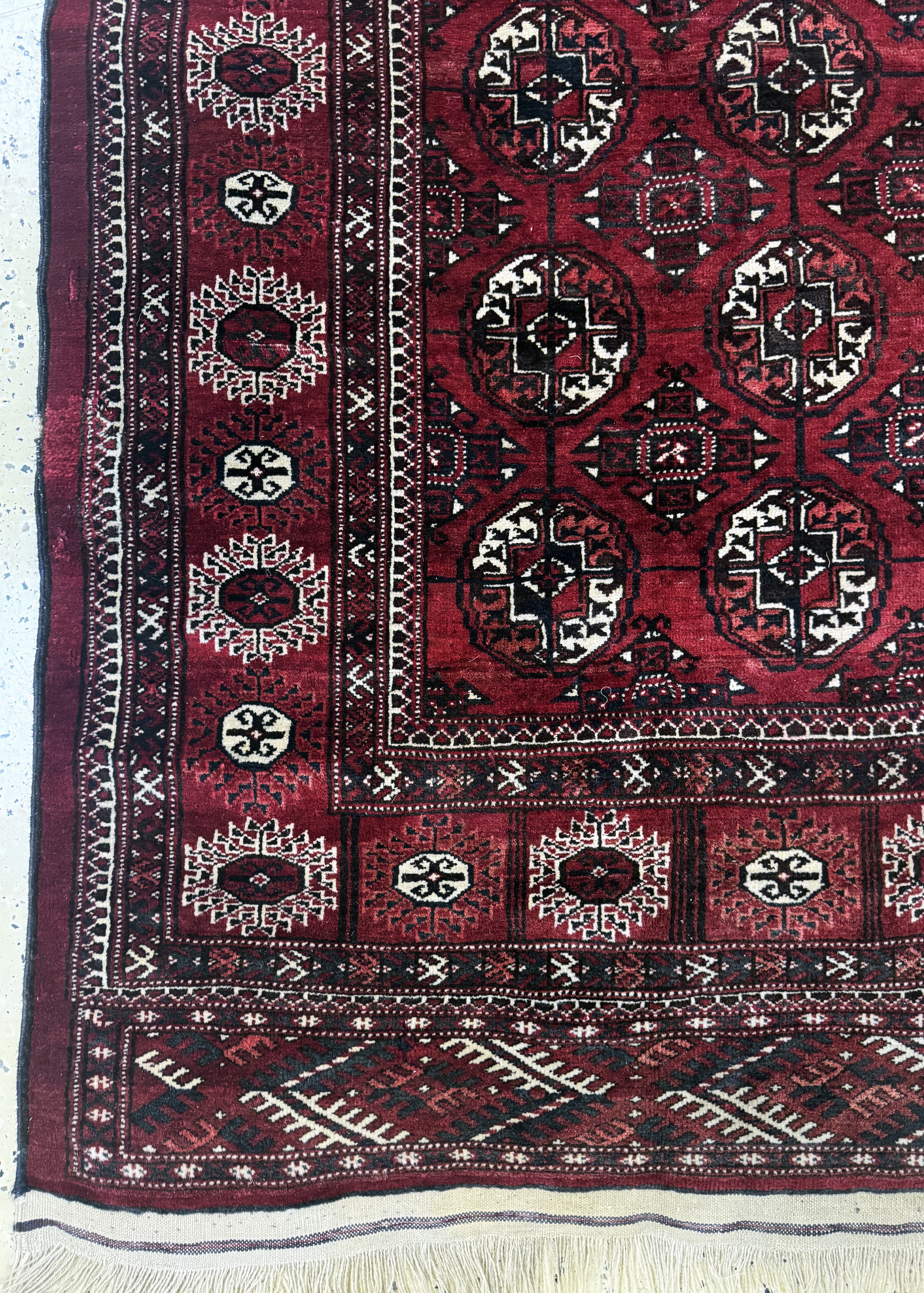 Detail b: Yomud alt, Turkmenistan, Anfang 20.Jhd, Wolle auf Wolle, ca. 350 x 185 cm, EHZ: 3
