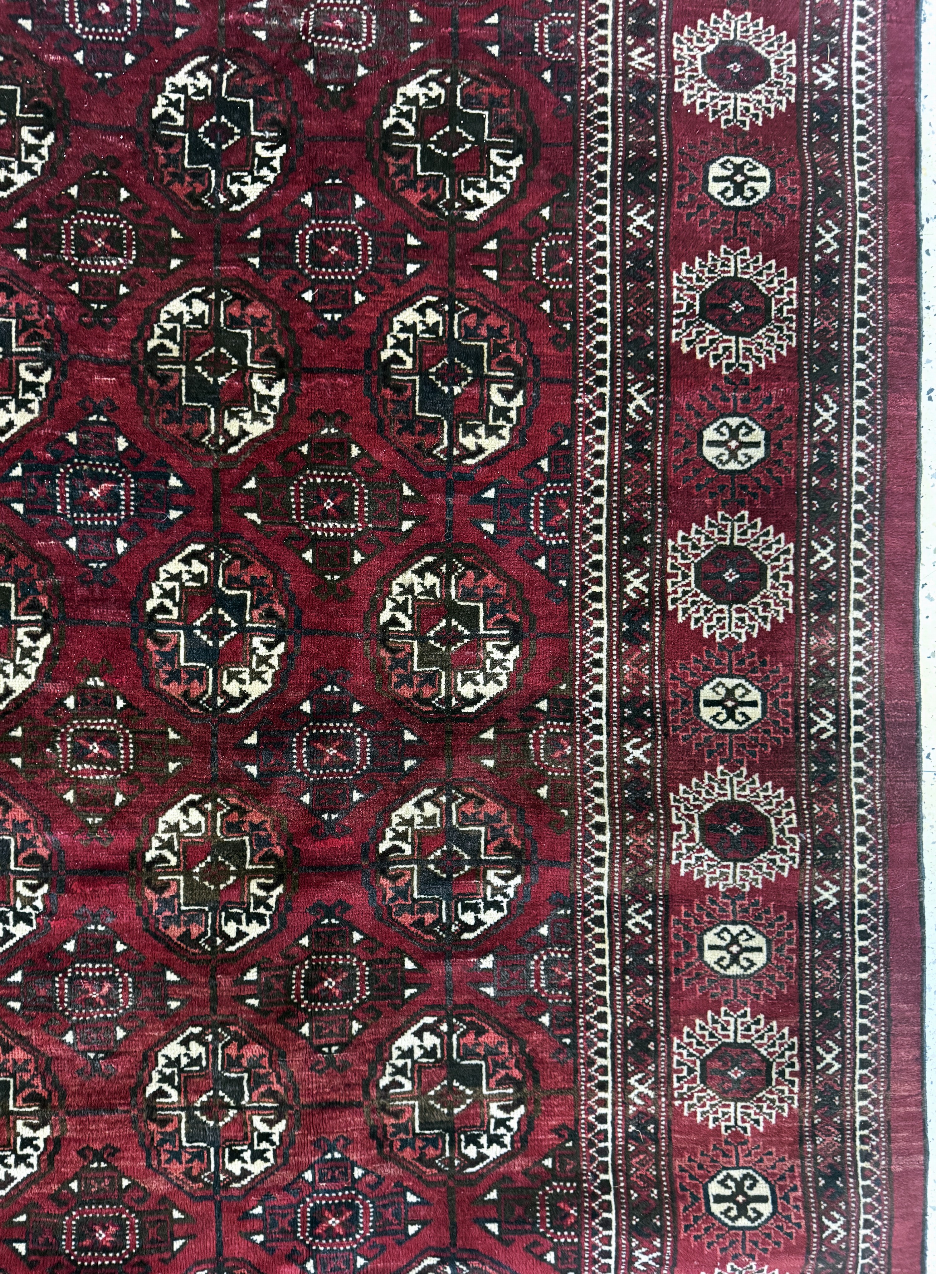 Detail d: Yomud alt, Turkmenistan, Anfang 20.Jhd, Wolle auf Wolle, ca. 350 x 185 cm, EHZ: 3