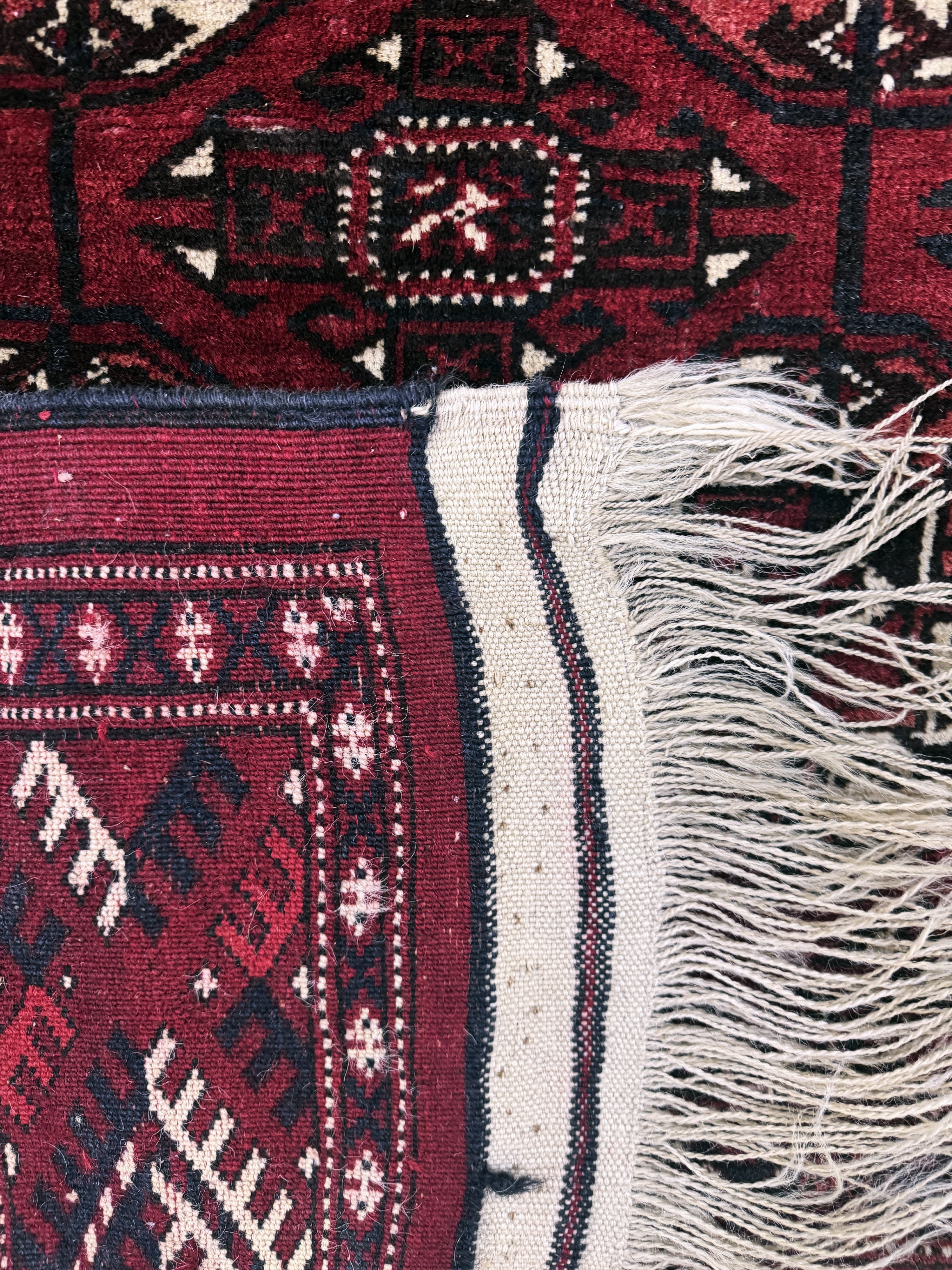 Detail h: Yomud alt, Turkmenistan, Anfang 20.Jhd, Wolle auf Wolle, ca. 350 x 185 cm, EHZ: 3