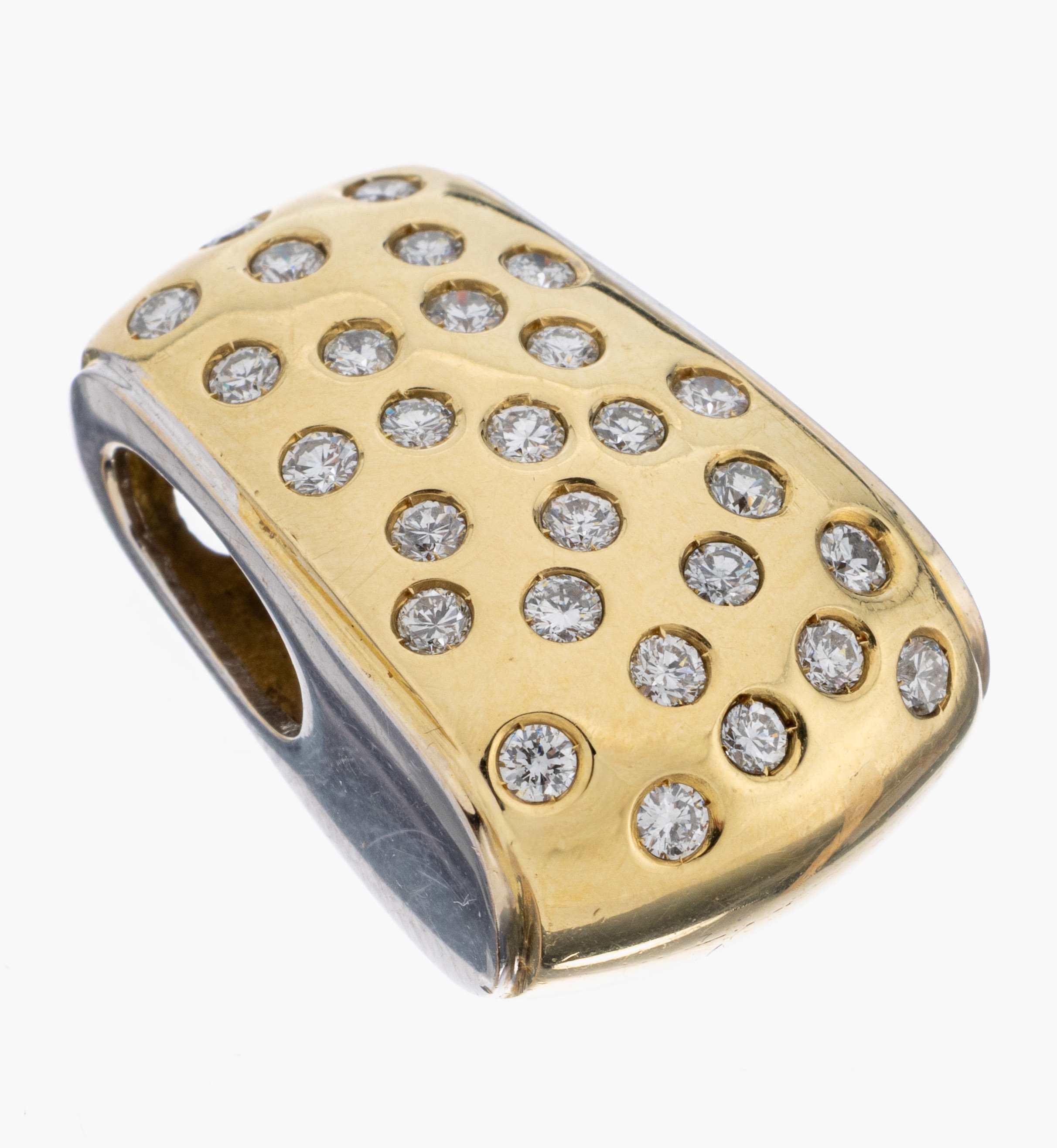 Image 27062876 - 18 kt Gold Brillant-Anhänger, GG/WG 750/000, 28 Brillanten zus. ca. 0.90 ct Weiß/si, ...