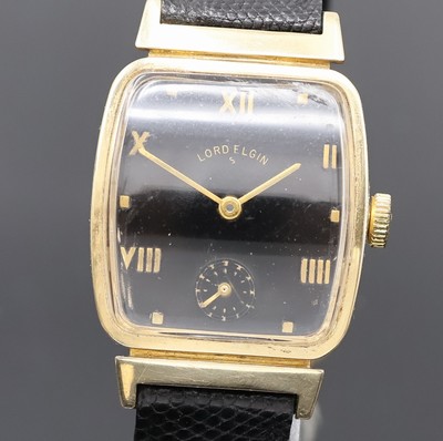 27062818b - 3 rechteckige Armbanduhren, USA um 1940/50, 2 x Elgin, davon 1 x 2-teil. GG 585/000 ...