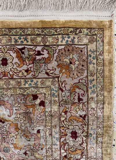 27062835d - Hereke silk fine signed, Turkey, mid-20th century, pure natural silk#´metal brocade#´, ...