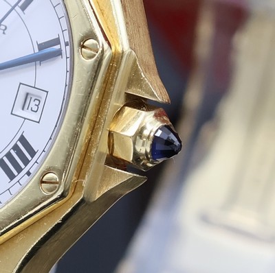 27062852c - CARTIER Santos Octagon 18k yellow gold wristwatch, self winding, solid gold case ...
