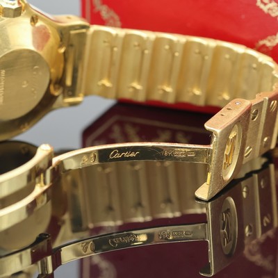 27062852e - CARTIER Santos Octagon 18k yellow gold wristwatch, self winding, solid gold case ...