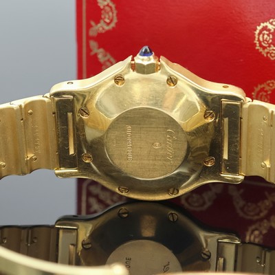 27062852f - CARTIER Santos Octagon 18k yellow gold wristwatch, self winding, solid gold case ...