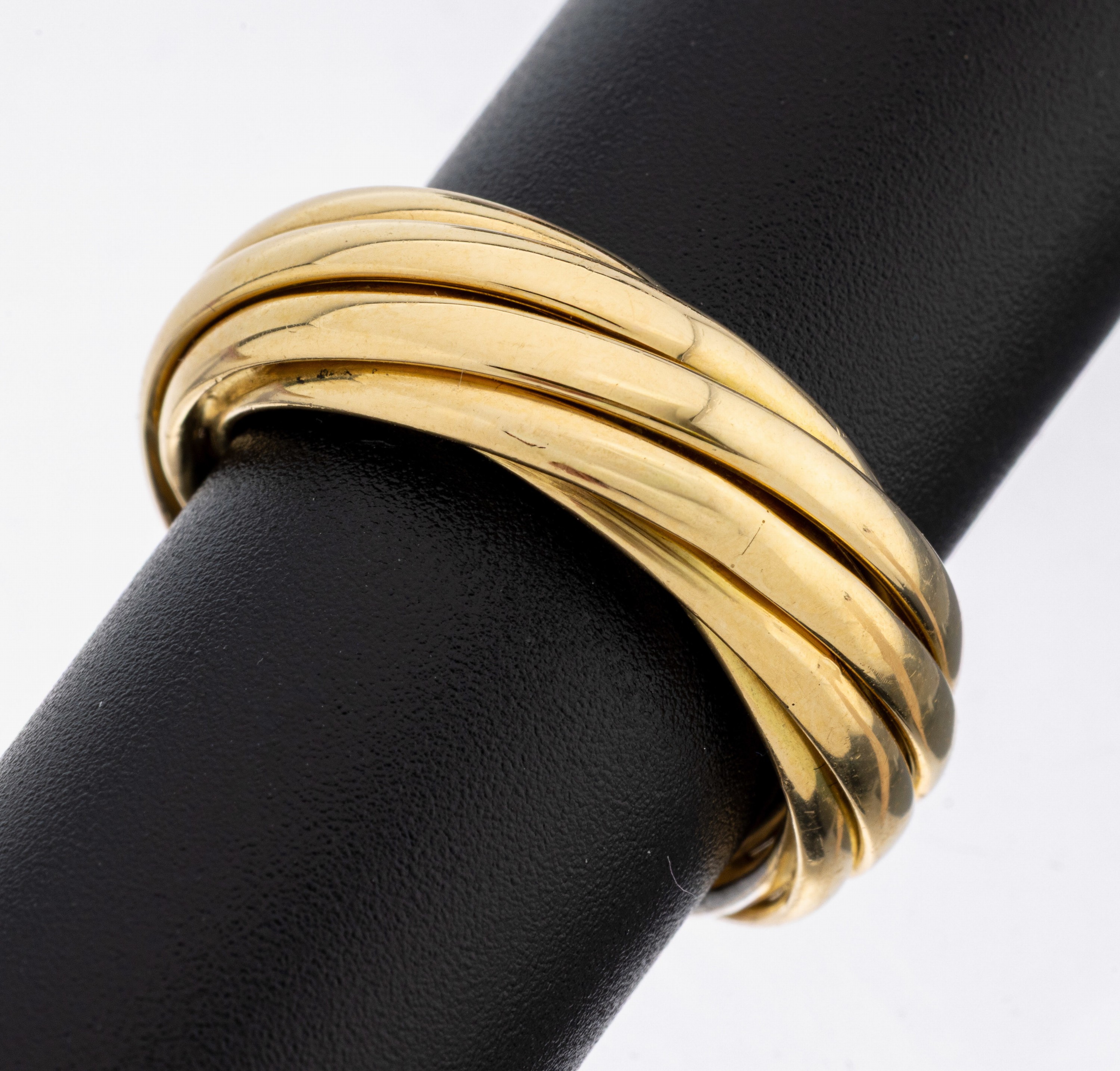 Detail b: Ausgefallener 18 kt Gold Brillant-Ring, GG/WG 750/000, 5 ineinander verschlungene Ringe, 20 in WG gefasste Brillanten zus. ca. 0.10 ct Weiß/p1, RW ...