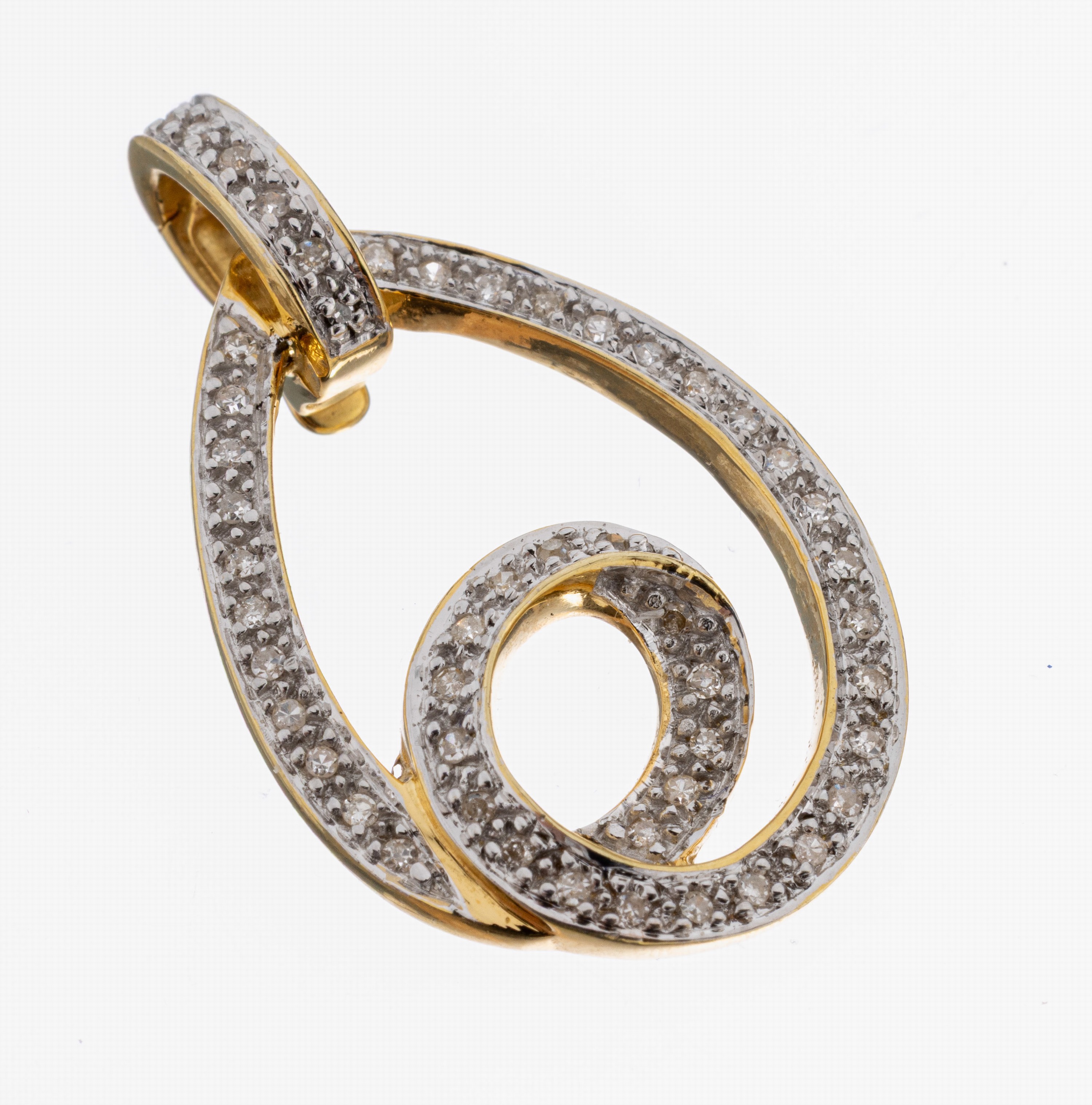 Image 27062925 - 14 kt Gold Diamant Clip Anhänger, GG/WG 585/000, in WG gefasste 49 8/8-Diamanten zus. ...
