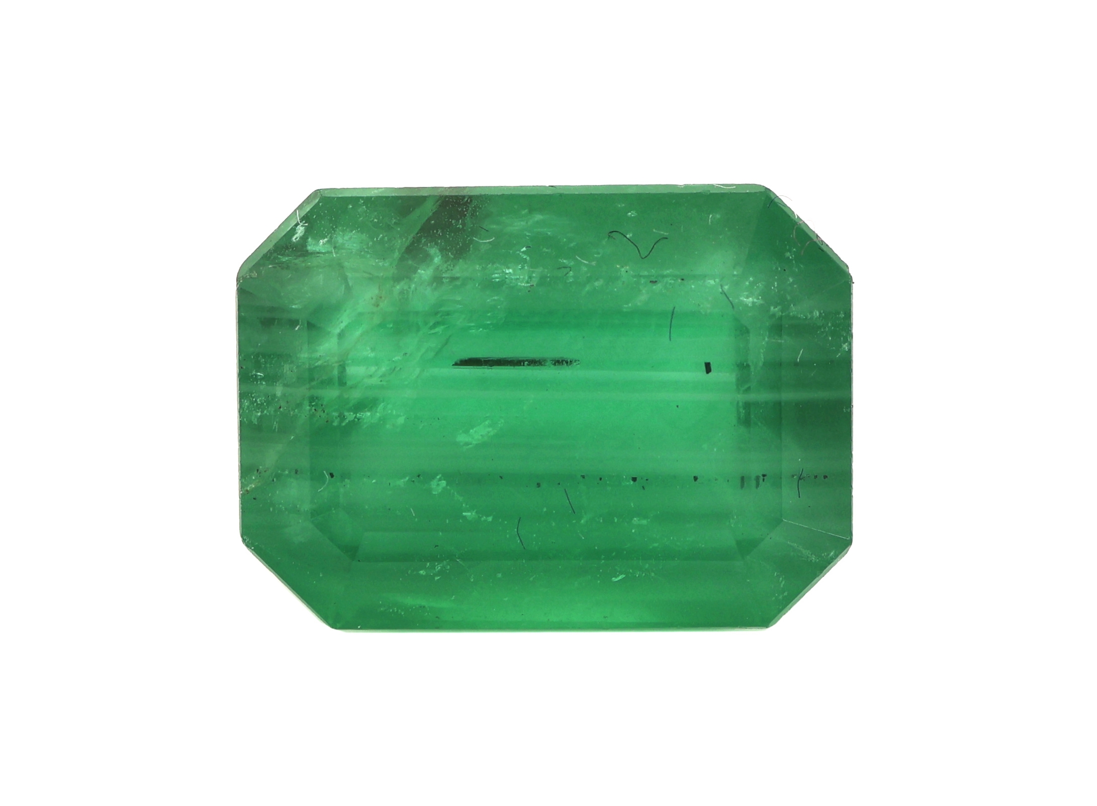 Image 27062953 - Loser Smaragd, 12.24 ct, Emerald Cut, 15.71 x 11.44 x 8.54 mm, Herkunft Sambia, Anzeichen ...