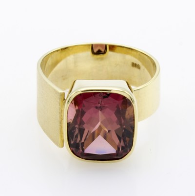 Image Ring mit Turmalin, GG 585/000, Schiene z.T. matt. u. asymmetrisch anges., rosa Turmalin ...