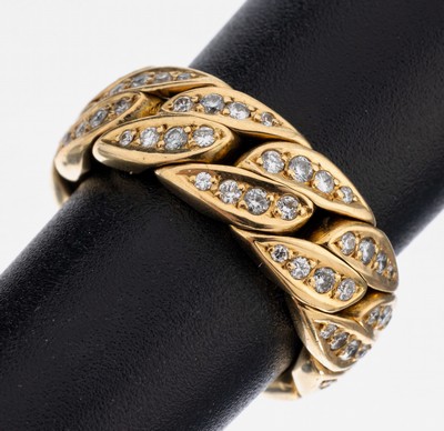 Image 18 kt Gold Brillant-Kettenring, GG 750/000,88 Brillanten zus. ca. 0.44 ct Weiß/si, RW ...