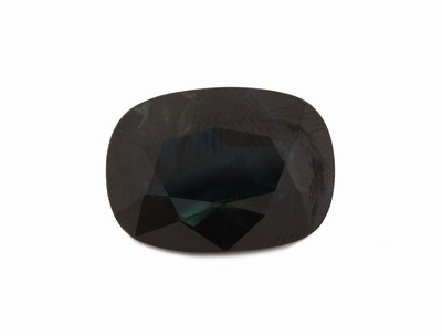 Image Loser Saphir, 16.00 ct, Brillant Step Cut, very dark blue, 16.66 x 12.12 x 8.06 mm, GIA- ...