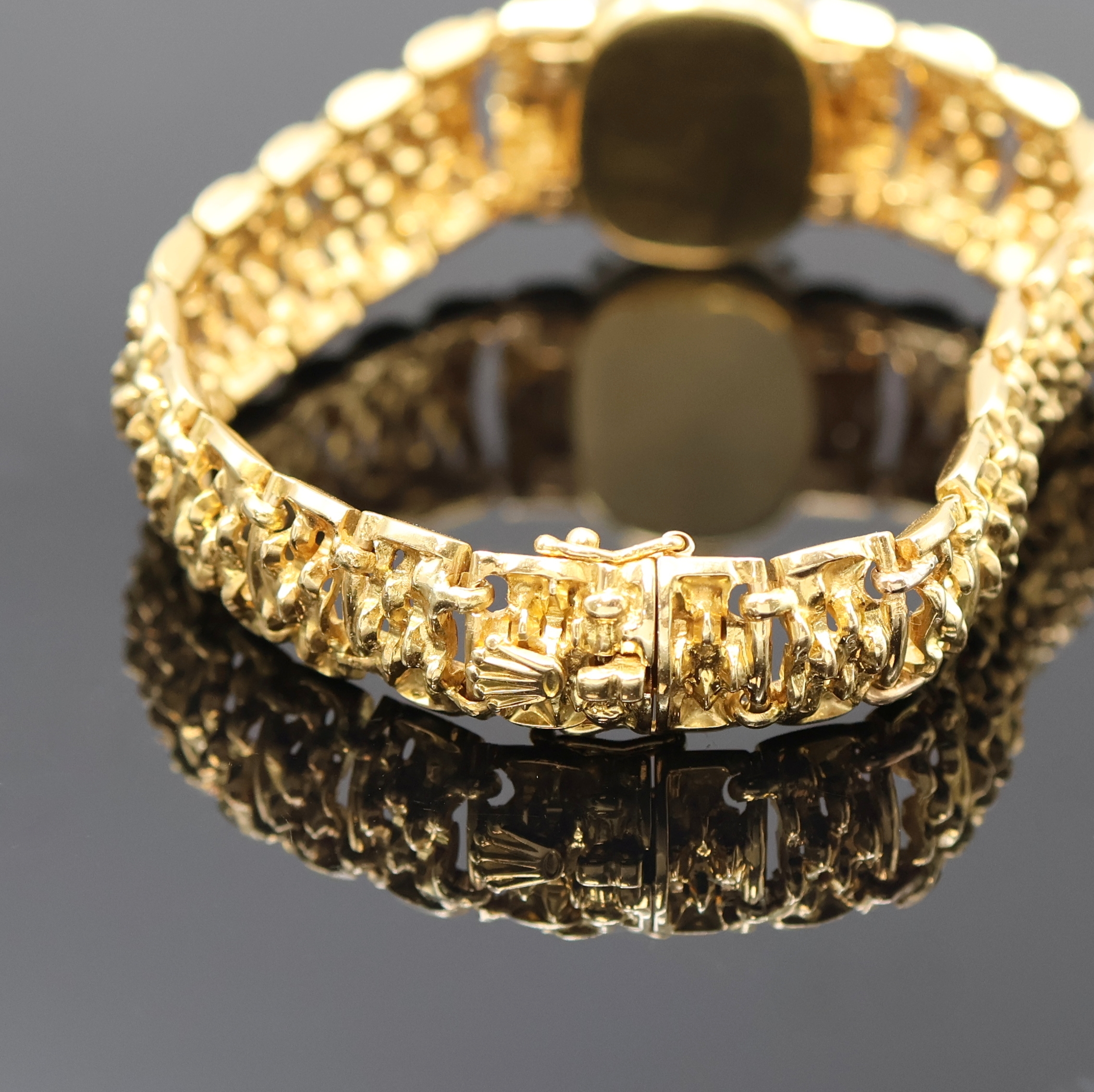 Detail c: ROLEX Precision ausgefallene Damenarmbanduhr in GG 750/000 mit Diamantlünette Referenz 3003, Schweiz um 1962, Handaufzug, 2 teil. Geh., Boden 4-fach ...