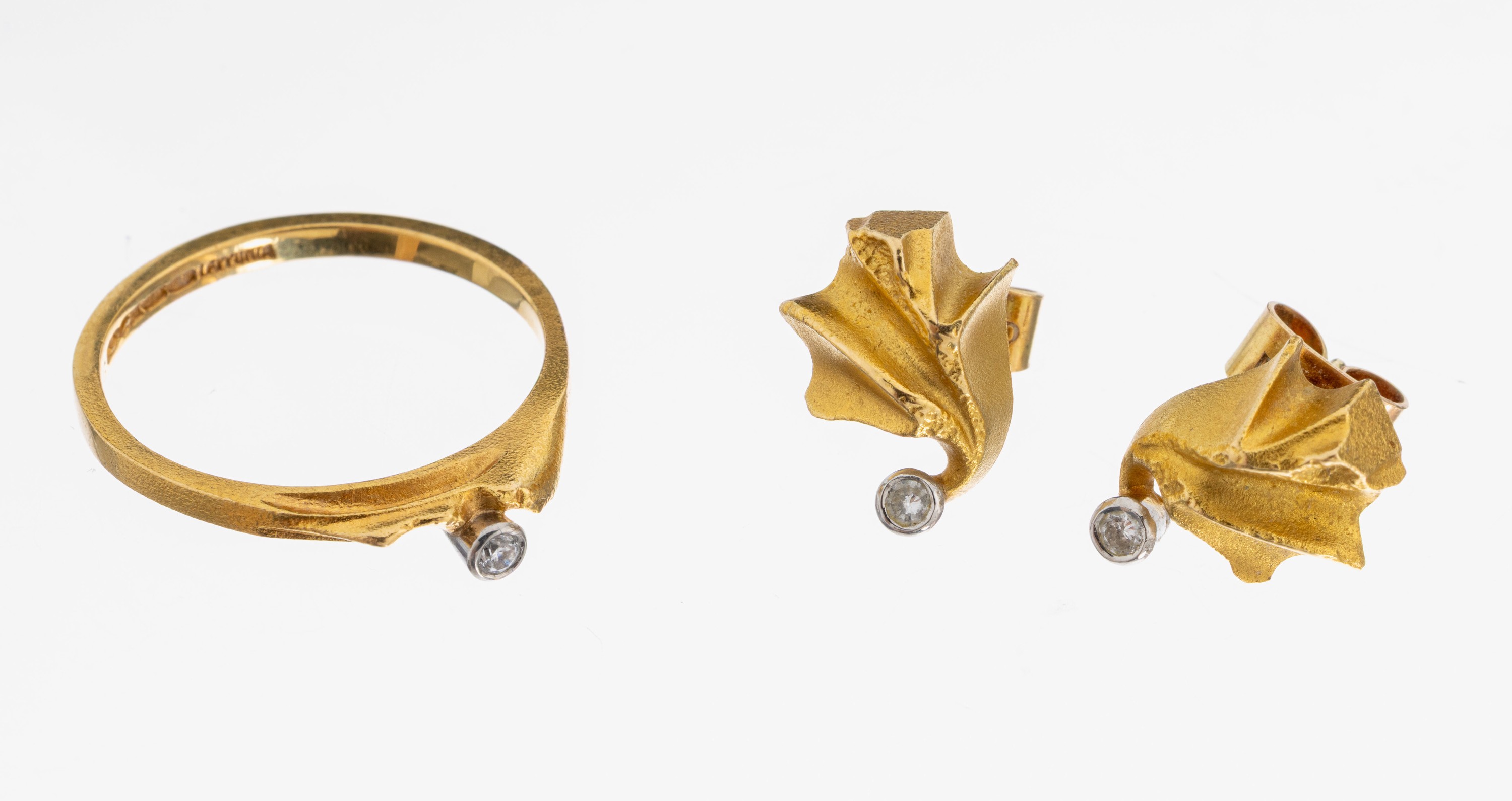 Image 27063091 - 18 kt Gold LAPPONIA Brillant-Schmuckset, GG/WG 750/000, best. aus: 1 Ring, Finnland, ...