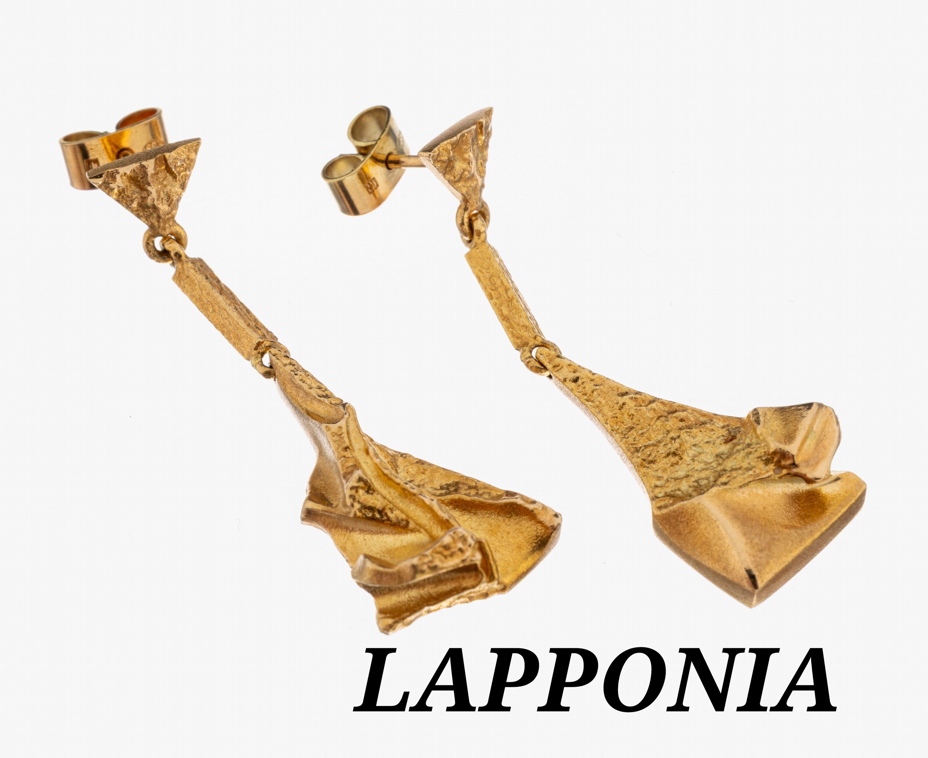 Image 27063093 - Paar 14 kt Gold LAPPONIA Ohrstecker, Finnland,1991, GG 585/000, typ. abstraktes Design, ...