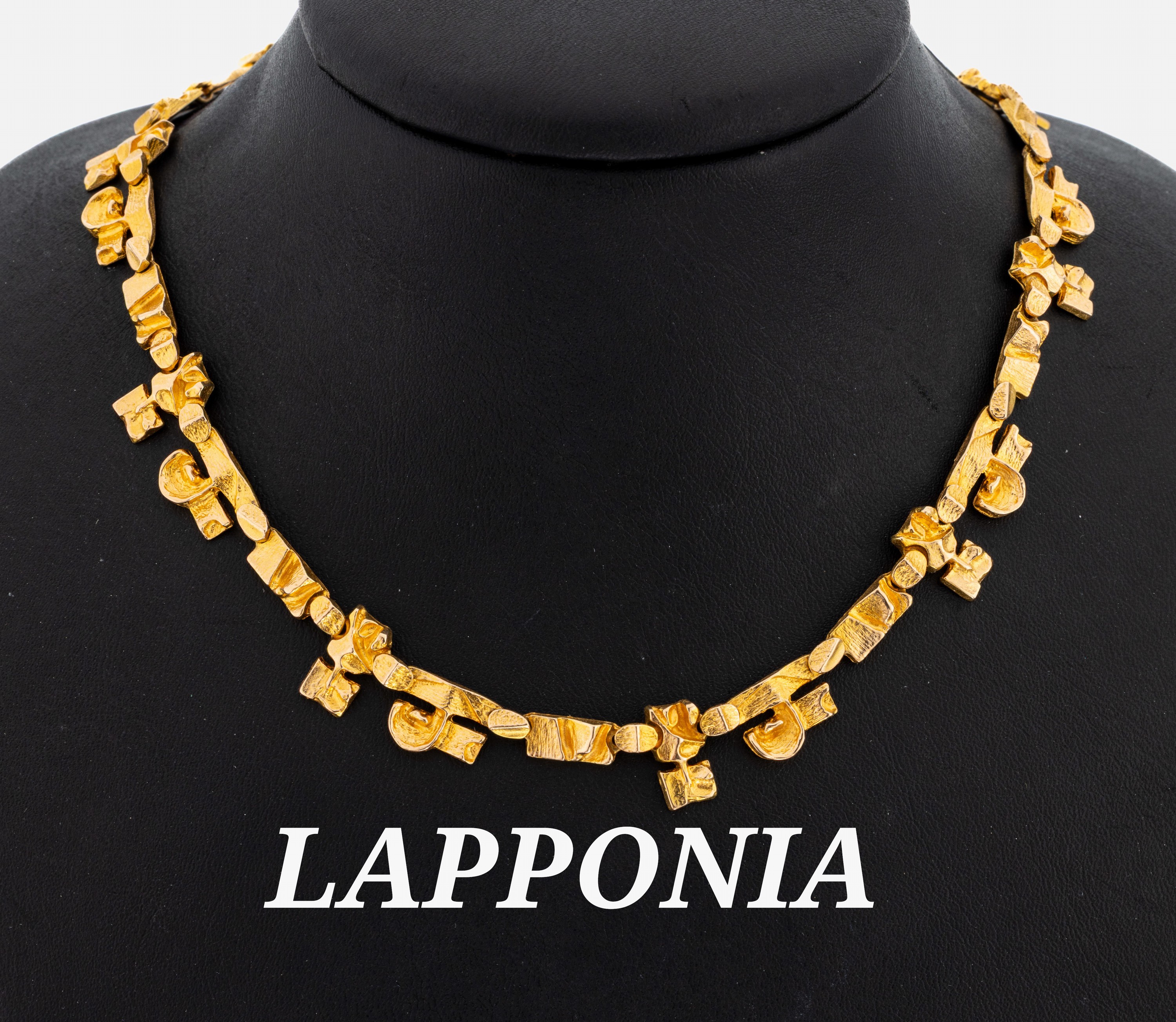 Image 27063096 - 14 kt Gold LAPPONIA Collier, Finnland, 1993, GG 585/000, abstrakt geformte Glieder in ...