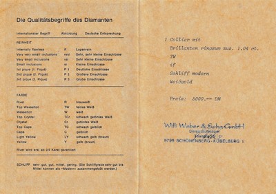 27063034a - 18 kt gold brilliant-necklace , WG 750/000, 46 brilliants total approx. 1.04 ct Top ...