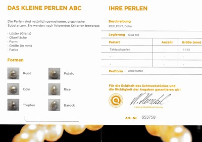 27063041a - Perl-Collier mit 14 kt Gold Schließe, GG 585/000, barocke Tahitizuchtperlen, D. ca. 11 ...