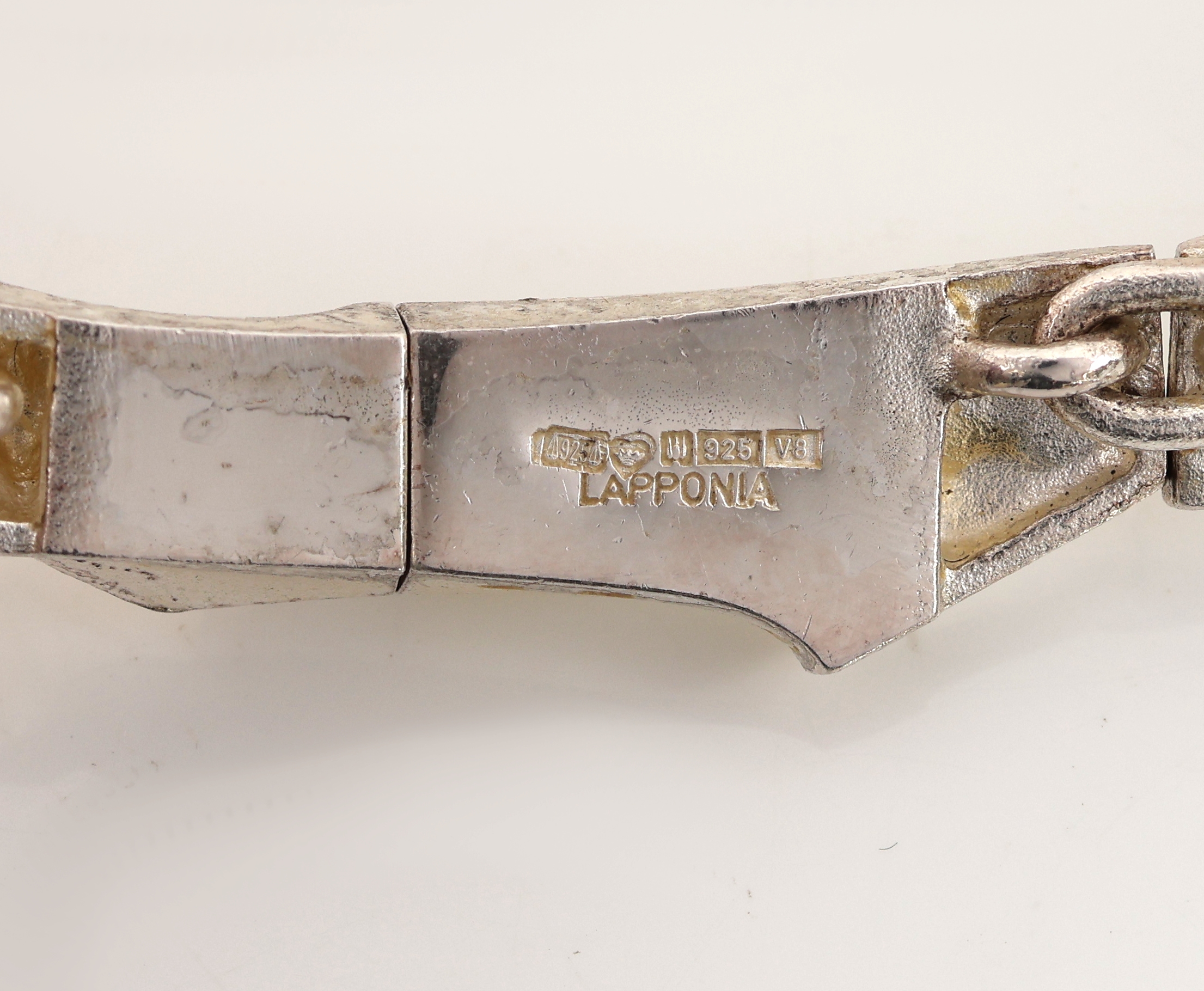 Detail c: LAPPONIA Collier, Finnland, 1998, 925er Silber, typ. abstraktes Design, D. ca. 13 cm, Kastenschloss mit Sicherheitsacht, ca. 71.2 g