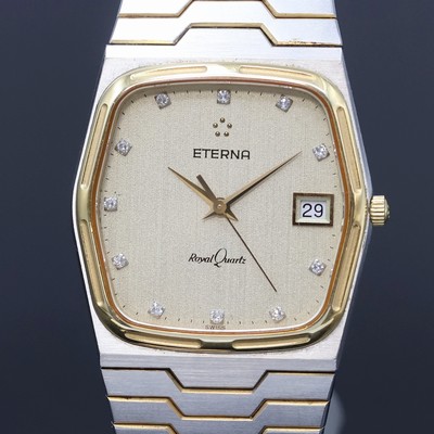 27063696a - ETERNA Royal Quartz Armbanduhr in Stahl/Gold, Schweiz um 1985, quarz, Monocoque-Geh., ...