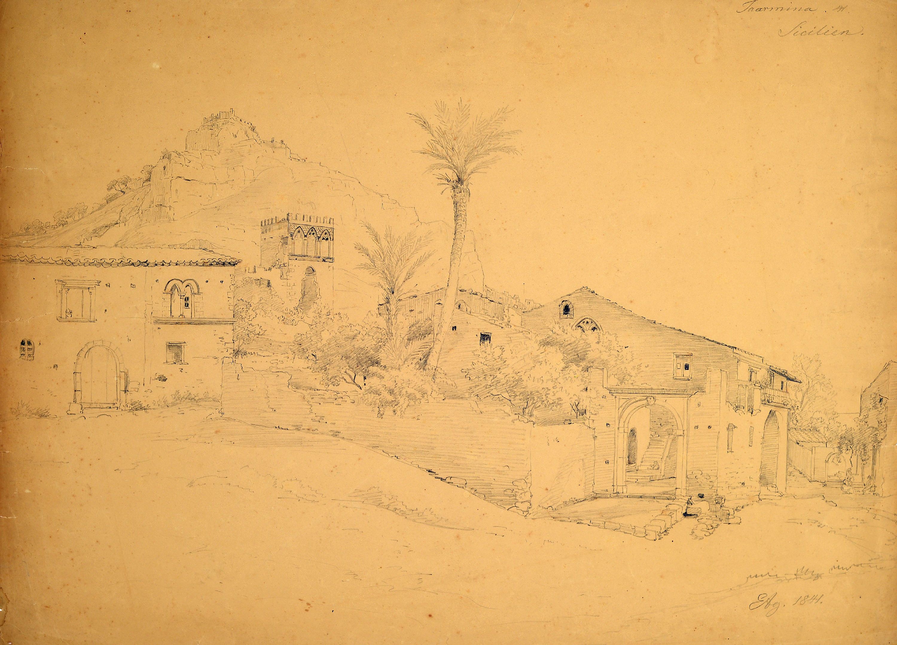 Image 27063727 - Eduard Agricola, 1800 Stuttgart-1872 München , ´Taormina auf Sizilien´ so bezeichnet, ...