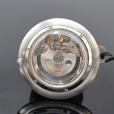 27063781c - ETERNA-MATIC Golfer Taschenuhr in Stahl, Schweiz um 1960, Automatik, beids. vergl. Geh., ...